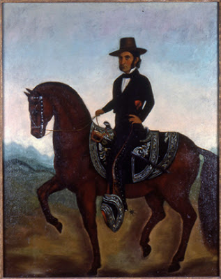 Shows Jose Sepulveda on horseback