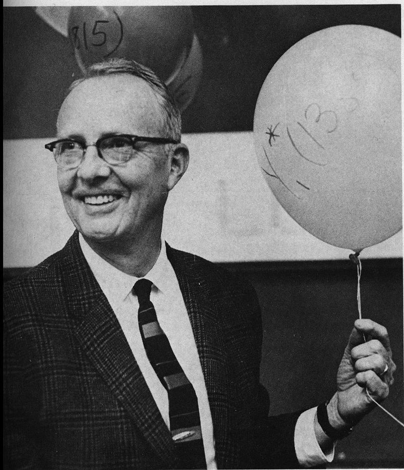 Celebrating winning the Nobel Prize, October 30, 1968. [Photo Courtesy: Lawrence Berkeley Laboratory]