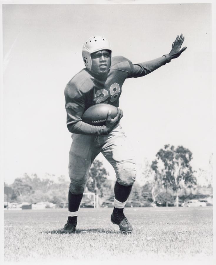 Jackie Robinson in Football Uniform.