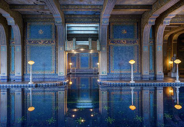 The ornate indoor Roman Pool at Hearst Castle.